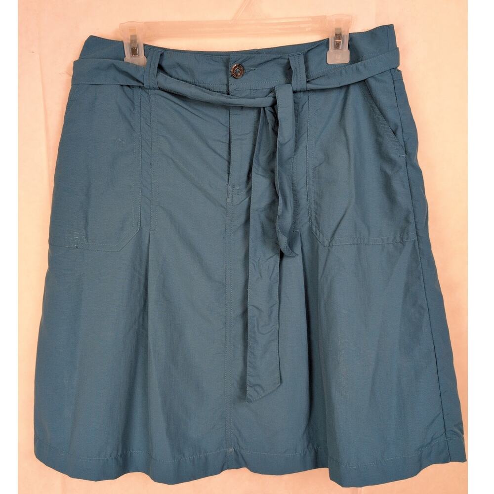 Eddie Bauer Sport Active fit blue belted nylon skirt Size Med  Athletic Resort